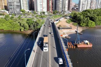 Trânsito sobre a ponte Godofredo Diniz terá mudanças a partir de 17 de novembro por causa de obras de duplicação