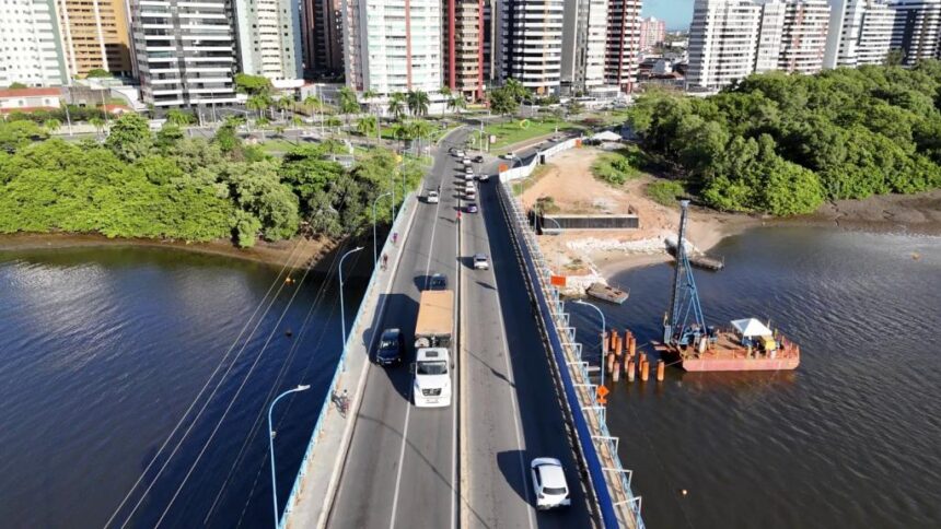 Trânsito sobre a ponte Godofredo Diniz terá mudanças a partir de 17 de novembro por causa de obras de duplicação