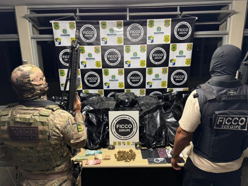 Operação da FICCO em Sergipe prende cinco suspeitos e apreende 36 kg de maconha de alto valor