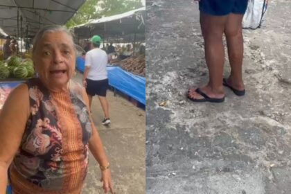Buracos dificultam circulação e provocam acidentes na feira do Augusto Franco em Aracaju