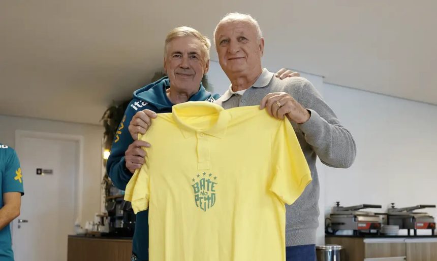 Pentacampeão com a seleção, Felipão é homenageado na Granja Comary