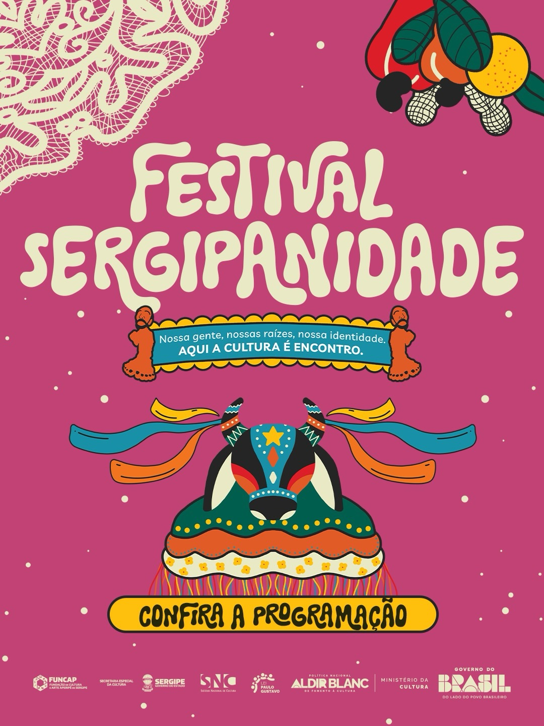 Programação oficial do Festival Sergipanidade. Arte: Funcap/Divulgação.